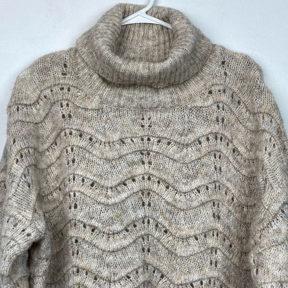 NWT * Nordstrom Oversized Chunky Longline Knit Cowl Neck Sweater in Oatmeal S/M - Picture 3 of 12